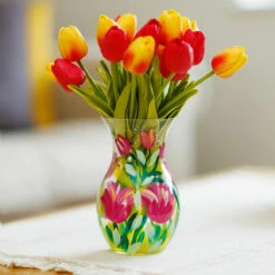 Lynsey Johnstone Hand Painted Pink Tulips Posy Vase - New In 8 Lynsey Johnstone Hand Painted Pink Tulips Posy Vase - New In -Campus Gifts Sales lesser pavey lp49756 lynsey johnstone pink tulips posy vase lifestyle