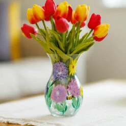 Lynsey Johnstone Hand Painted Alliums & Bees Posy Vase - New In -Campus Gifts Sales lesser pavey lp49757 lynsey johnstone alliums bees posy vase lifestyle