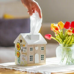 Bee Happy Tissue Box - Stylish & Functional Home Accessory -Campus Gifts Sales lesser pavey lp49798 bee happy tissue box lifestyle 1