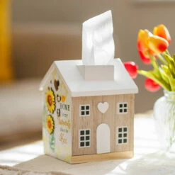 Bee Happy Tissue Box - Stylish & Functional Home Accessory -Campus Gifts Sales lesser pavey lp49798 bee happy tissue box lifestyle 2