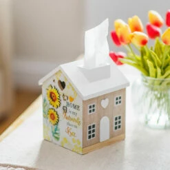 Bee Happy Tissue Box - Stylish & Functional Home Accessory -Campus Gifts Sales lesser pavey lp49798 bee happy tissue box lifestyle 3