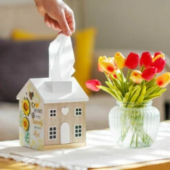 Bee Happy Tissue Box - Stylish & Functional Home Accessory -Campus Gifts Sales lesser pavey lp49798 bee happy tissue box lifestyle 4