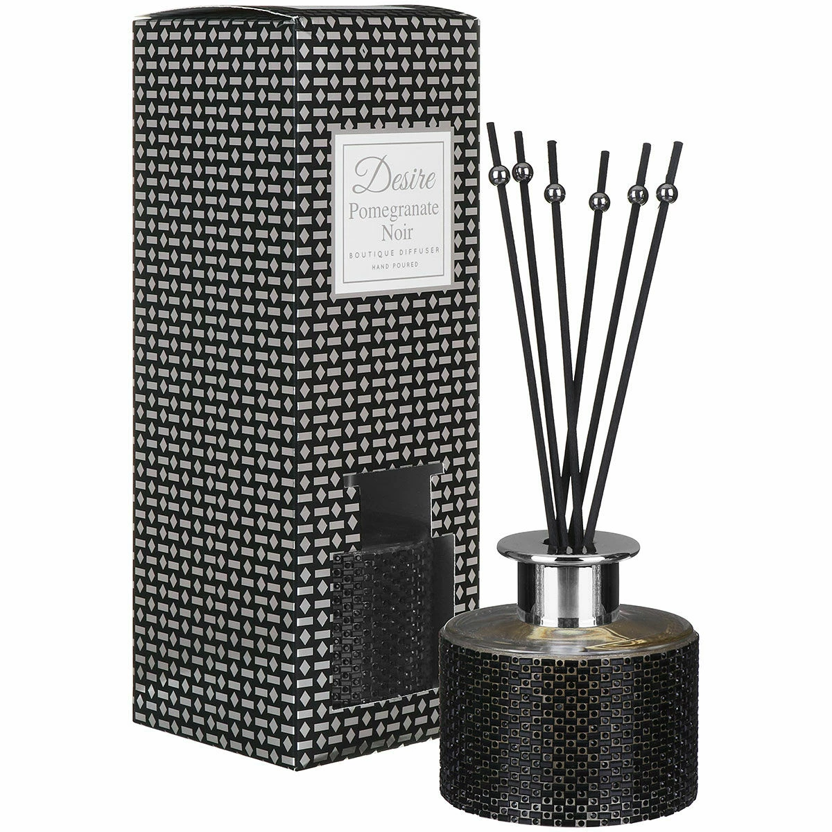 Desire Black Diamante Pomegranate Noir 200ml Reed Diffuser - Luxury Home Fragrance 4 Desire Black Diamante Pomegranate Noir 200ml Reed Diffuser - Luxury Home Fragrance - Image 2