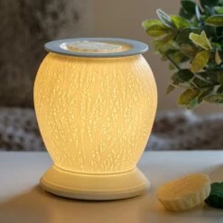 Desire Bulbous Woodland Aroma Ceramic Lamp Wax Melt Warmer - Elegant Home Fragrance Solution -Campus Gifts Sales lesser and pavey lp46715 desire bulbous woodland aroma lamp lifestyle 1
