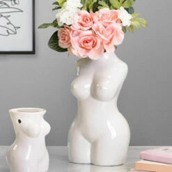 Desire White Body Torso Vase - Elegant Home Ornament & Decorative Trinket