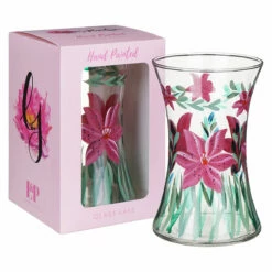 Lynsey Johnstone Hand Painted Lily Hourglass Vase - Unique Ornament & Trinket