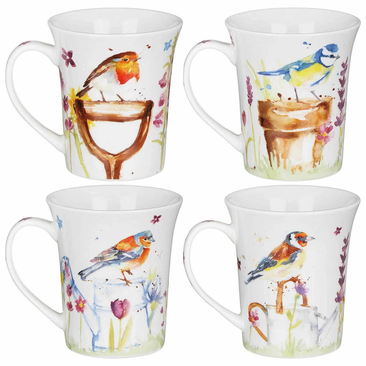 Jennifer Rose Garden Birds Set Of Four Mugs - New In 4 Jennifer Rose Garden Birds Set Of Four Mugs - New In - Image 2
