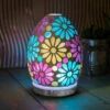 Desire Blue Flower Mosaic Egg Colour Changing Aroma Humidifier | New In -Campus Gifts Sales lesser and pavey lp47497 desire blue flower humidifier lifestyle 1