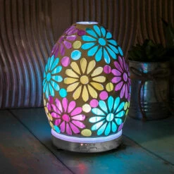 Desire Blue Flower Mosaic Egg Colour Changing Aroma Humidifier | New In