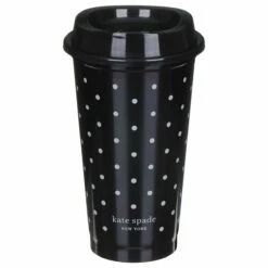 Kate Spade New York Black & White Stripe/Dot Set of 4 Travel Cups | Stylish Travel Mugs -Campus Gifts Sales lifeguard press 217049 kate spade travel cup set 6