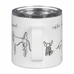 Kate Spade New York Dog Party Stainless Steel Travel Coffee Mug With Handle - Stylish & Durable -Campus Gifts Sales lifeguard press 222643 kate spade dog party stainless steel travel coffee mug 4