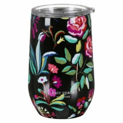 Kate Spade New York Autumn Floral Stainless Steel Wine Tumbler - Elegant Travel Mug
