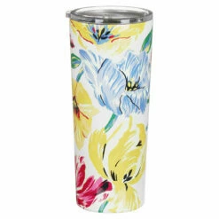 Kate Spade New York Painted Tulips Stainless Steel Tumbler - Stylish Travel Mug -Campus Gifts Sales lifeguard press 235735 kate spade painted tulips tumbler 3