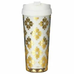Kate Spade New York Gold Spade Flower Thermal Mug - Stylish Travel Mug