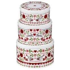 Emma Bridgewater Lovebirds Set of Three Round Cake Tins - New In