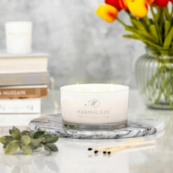 Marmalade Of London Pacific Orchid & Sea Salt 400g 3 Wick Soy Candle - New In -Campus Gifts Sales marmalade 400g 3 wick glass candle lifestyle 3 1