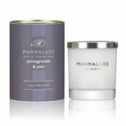 Marmalade Of London Pomegranate & Pear 230g Luxury Glass Soy Candle - New In