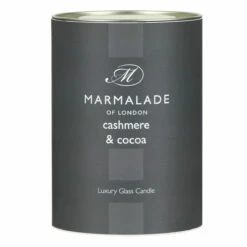 Marmalade Of London Cashmere & Cocoa 230g Luxury Glass Soy Candle - New In -Campus Gifts Sales marmalade of london 12125 cashmere cocoa 230g luxury glass candle 4