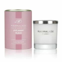 Marmalade Of London Pink Pepper & Plum 230g Luxury Glass Soy Candle | New In