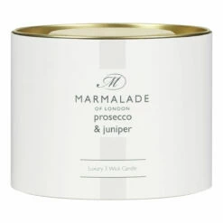 Marmalade Of London Prosecco & Juniper 400g 3 Wick Glass Soy Candle | New In -Campus Gifts Sales marmalade of london 13283 prosecco juniper 400g 3 wick glass candle 4