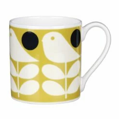 Orla Kiely Yellow Early Bird Large Mug - Stylish & Durable Ceramic Coffee Mug