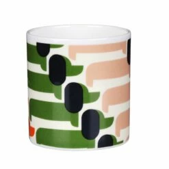 Orla Kiely Orange Sausage Dog Large Mug - Unique Designer Ceramic Mug -Campus Gifts Sales mclaggan orla kiely msqok107 sausage dog dachsund orange large mug 17 copy