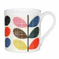 Orla Kiely Scribble Multi Stem Fun Large Mug - Stylish & Spacious Ceramic Mug