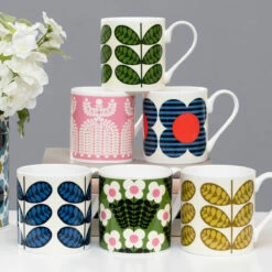 Orla Kiely Green Bunch of Stems Large Mug - Stylish & Functional Ceramic Cup -Campus Gifts Sales mclaggan orla kiely mugs collection nov2021 lifestyle 0v2 5