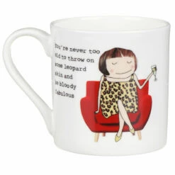 Rosie Made A Thing Leopard Skin Mug - Stylish Ceramic Coffee Mug -Campus Gifts Sales mclaggan rosie made a thing qrh01 leopard skin mug 02