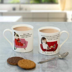 Rosie Made A Thing Kids In Bed Mug - Fun & Quirky Ceramic Coffee Cup -Campus Gifts Sales mclaggan rosie made a thing qrh50 nothing happened qrh03 kids bed mug lifestyleb