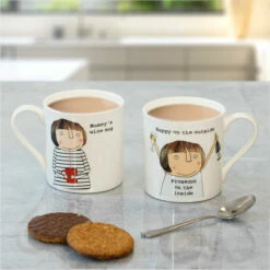 Rosie Made A Thing Prosecco On The Inside Mug - Humorous Ceramic Coffee Cup -Campus Gifts Sales mclaggan rosie made a thing qrh51 mummys wine prosecco on the inside mug lifestyleb