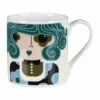 Orla Kiely Dee Dee Teal Large Mug - Stylish & Durable Ceramic Mug -Campus Gifts Sales mclaggan smith orla kiely msqok170 dee dee teal large mug 01