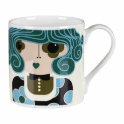Orla Kiely Dee Dee Teal Large Mug - Stylish & Durable Ceramic Mug