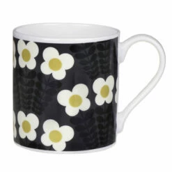 Orla Kiely Grey Bunch of Stems Large Mug - Stylish & Durable Ceramic Mug