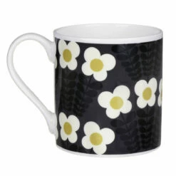 Orla Kiely Grey Bunch of Stems Large Mug - Stylish & Durable Ceramic Mug -Campus Gifts Sales mclaggan smith orla kiely msqok183 grey bunch of stems large mug 03 copy 3