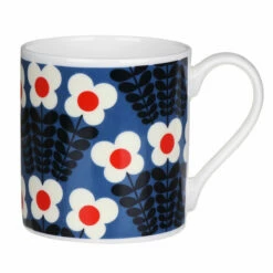 Orla Kiely Blue Bunch Of Stems Large Mug - Stylish & Functional Ceramic Mug