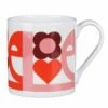 Orla Kiely Pink ‘Love’ Large Mug - Stylish & Durable Ceramic Mug -Campus Gifts Sales mclaggan smith orla kiely qok141 pink love large mug 1