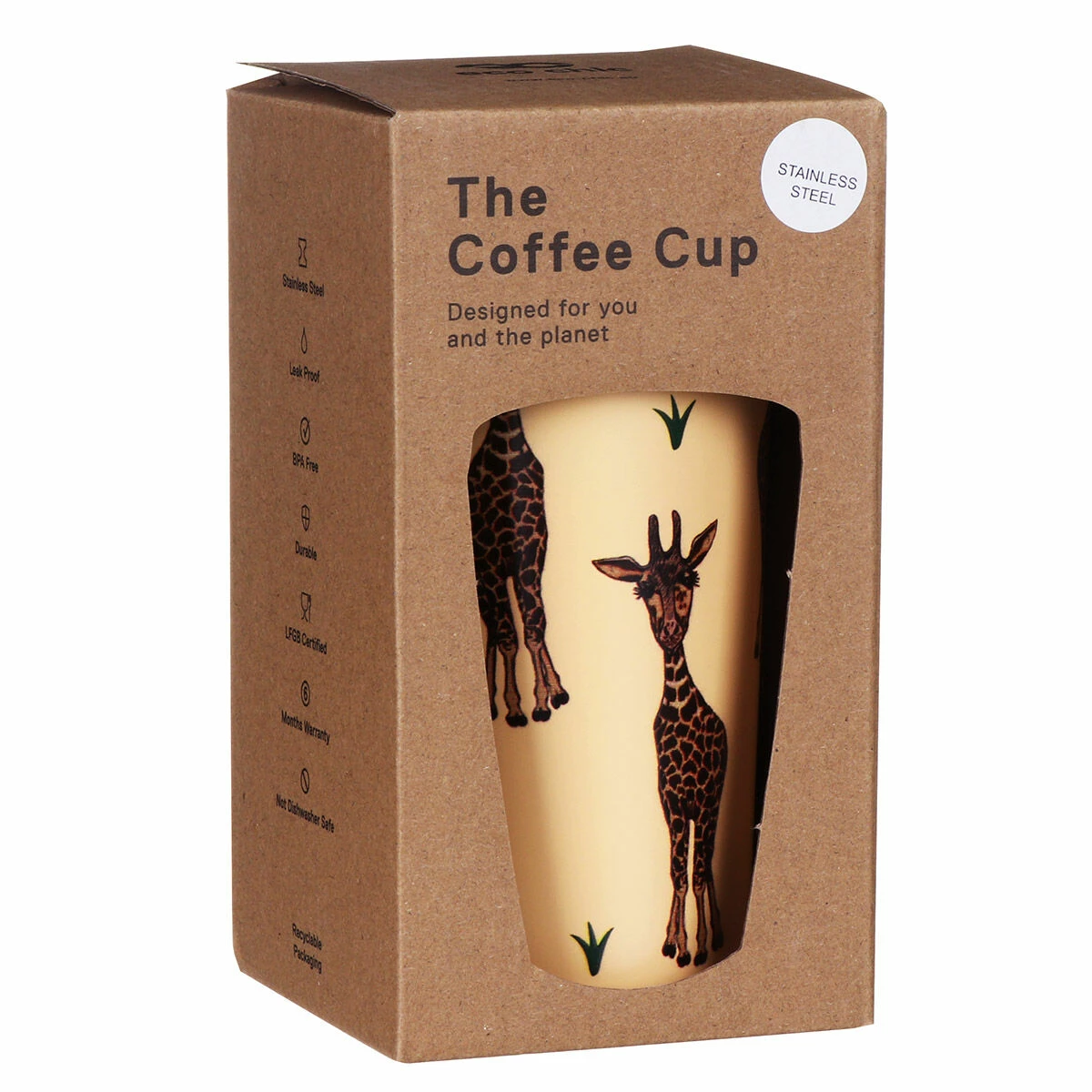 Eco Chic Beige Giraffe Stainless Steel Travel Coffee Cup - Insulated & Leak-Proof 5 Eco Chic Beige Giraffe Stainless Steel Travel Coffee Cup - Insulated & Leak-Proof - Image 4