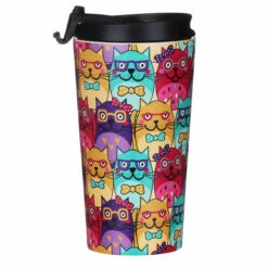 Eco Chic Cats With Glasses Stainless Steel Travel Coffee Cup 8 Eco Chic Cats With Glasses Stainless Steel Travel Coffee Cup -Campus Gifts Sales n27 eco chic catsglasses stainless steel travel coffee cup 03
