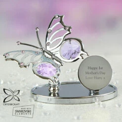Personalised Crystocraft Butterfly Ornament - Unique Handcrafted Gift