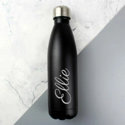 Personalised Black Metal Insulated Drinks Bottle - Keep Your Beverages Hot or Cold -Campus Gifts Sales p0104l58 2