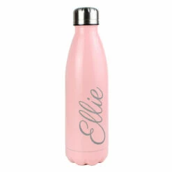 Personalised Pink Metal Insulated Drinks Bottle - Eco-Friendly & Customisable -Campus Gifts Sales p0104l63 1