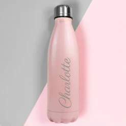 Personalised Pink Metal Insulated Drinks Bottle - Eco-Friendly & Customisable