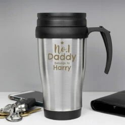 Personalised No.1 Daddy Travel Mug - Custom Keepsake for Dads