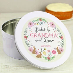 Personalised Springtime Cake Tin - Customisable Storage Solution