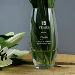 Personalised Anniversary Glass Bullet Vase - Unique Keepsake Gift