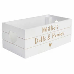 Personalised Free Text Heart White Wooden Crate - Unique Ornament & Trinket Gift -Campus Gifts Sales p0111d48 personalised free text heart white wooden crate 5