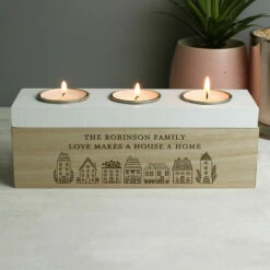 Personalised HOME Triple Tea Light Box - Unique Decorative Gift -Campus Gifts Sales p0111e55 pmc personalised home triple tea light box 6
