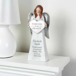 Personalised ‘Forever In Our Hearts’ Memorial Angel Ornament - Custom Keepsake for Loved Ones -Campus Gifts Sales p011395 2