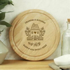 Personalised HOME Round Chopping Board | New In | Custom Kitchen Gift -Campus Gifts Sales p011508 pmc personalised home round chopping board 2